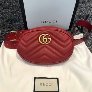 Gucci Marmont Matelassé Leather Belt Bag Authentic